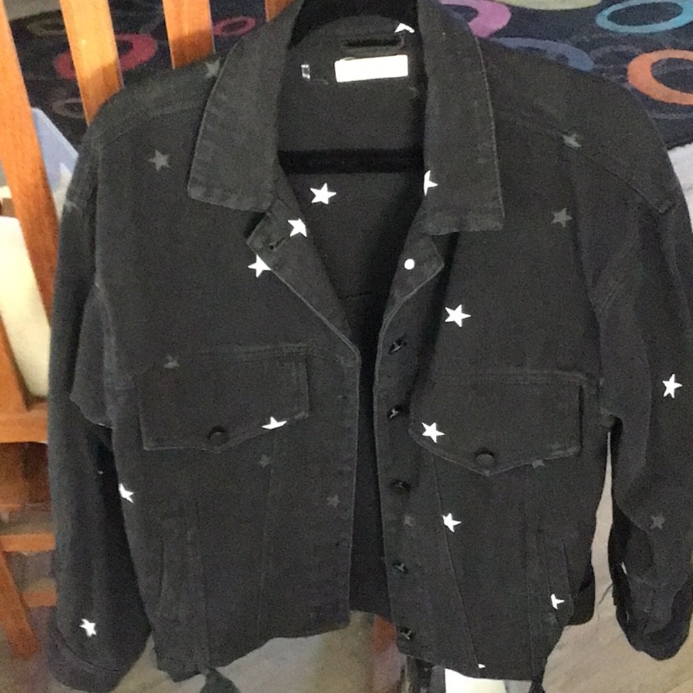 Black jacket with stars. 100% cotton